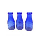 3 Cobalt Blue Liberty Milk Co Jugs