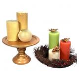 NOS 2 Holiday Pillar Candle Sets