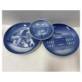 3 B&G Copenhagen Porcelain Plates