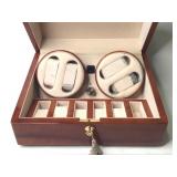 Lacquered Wood 4 Watch Automatic Winder w Storage