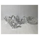 4 Heavy Crystal Flower Bowls by Orrefors Sweden