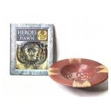 Terracotta Bowl w Ratan Accents & Celtic Myths Bk