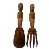 Hand Carved Tribal Serving Utensils