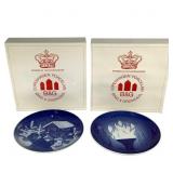 2 Bing & Grondahl Copenhagen Porcelain Plates