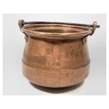 8" H Brass Swing Handle Hammered Bottom Pot