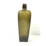 Antique Square Jenever Bottle 10" H