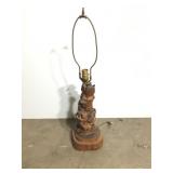 Wood Burl Table Lamp No Shade