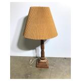 Vintage Turned Wooden Dowel Lamp w/ Shade