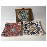 2 Handmade Turkish Ceramic Plates & Tile