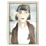 Grete Marks Watercolor Girl by the Sea c 1935