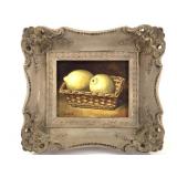 Daniel Girard Oil on Panel Lemon Basket