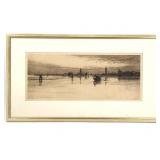Wilfred Williams Ball Venice Lagoon Etching
