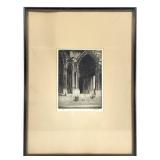 2 Etchings Chartres & Glasgow Cathedrals