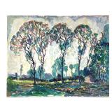 Francis F. Brown Signed Painting on Card
