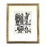 Josef Herman Ink Wash Drawing Laborers