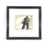 Josef Herman Ink & Wash Fisherman 1