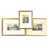 European Cathedral & Church 3 Antique Etchings