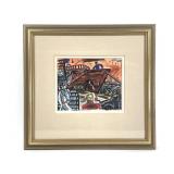 Peter Howson Glasgow Port Painting on Paper