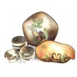 Nippon Hand Painted Porcelain Nut Set