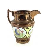 19th Century Staffordshire Copper Lustre Pitcher