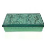 Heinrich Hoffmann Czech Malachite Glass Lidded Box