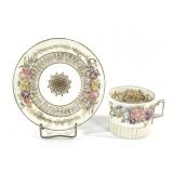 Belleek Willets Fine Porcelain Teacup & Saucer Set
