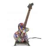 Millefiore Glass Guitar Shape Accent Lamp