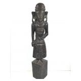 Lg Carved Indonesian Guardian Statue