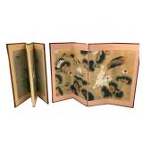 Pr Asian 4 Panel Folding Hand Painted Screens