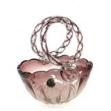 Cristais Sao Marcos Amethyst Art Glass Basket
