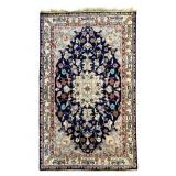 Navy Gray Floral Rug - 60" x 38"