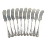 Alvin Silver Sterling Butter Knives 210g 10 Pcs