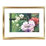 Framed Leni Mader PWCC "Orchid House" Watercolor