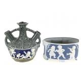 Schafer & Vater Blue Jasperware Pottery Vessels