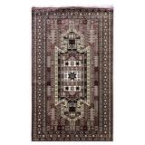 Burgundy White Rug w Hanging Sleeve - 74" x 48"