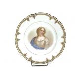 Sevres Style Portrait Cabinet Plate c1890-1920