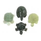 Carved Green Stone Turtles, Possibly Jade