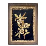 Framed Chenille & Velvet Floral Shadowbox