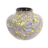 Signed Thomas Spake Art Glass Purple Native Vessel