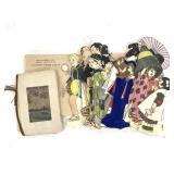 Handpainted Japanese Paper Dolls Set of 15