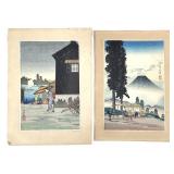 Takahashi Shotei Woodblocks Tea House, Imado Rain