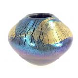 1988 Signed R. Eickholt Gold Leaf Art Glass Vase