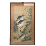 Asian Ink & Paint on Silk Framed