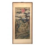 Traditional Asian Folk Art Painting on Paper