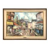 Oil on Canvas Place du Temple Paris
