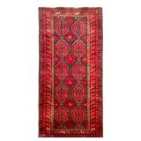 Burgundy Avian Motif Rug - 76" x 40"