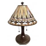 Quoizel Table Lamp w/ Irid. Stained Glass Shade