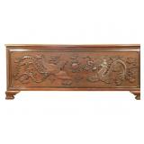 Large Dragon & Phoenix Carved Wood Coffer
