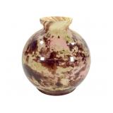 Legras & Cie Cased Spatter Glass Vase Peach Brown