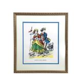 French Nursery Rhyme Lithograph 19-20th C